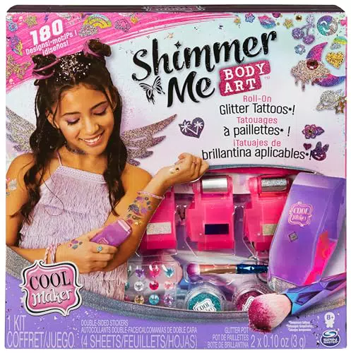 Kit de Tatuajes Temporales para Niñas - Cool Maker Shimmer Me Body Art