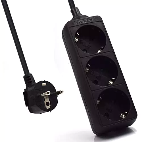 Regleta Ewent EW3959 con 3 Tomas - Potencia 3680 W - Ideal para Casa y Oficina