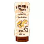 Hawaiian Tropic Loción Solar Protectora SPF 50 con Cintas de Seda Hidratantes