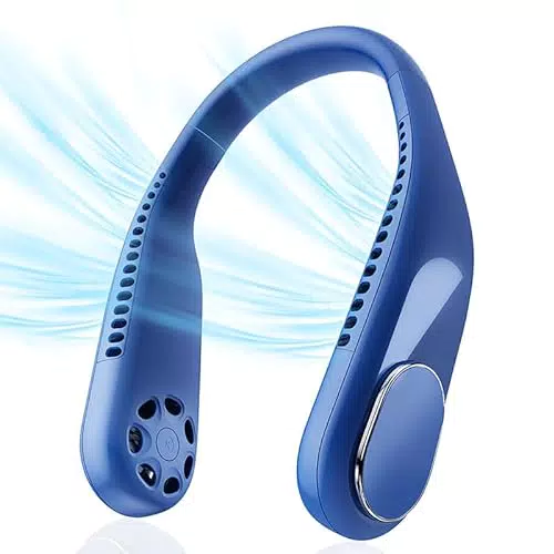 Kternay Ventilador de Cuello Portátil USB Recargable con 3 Velocidades