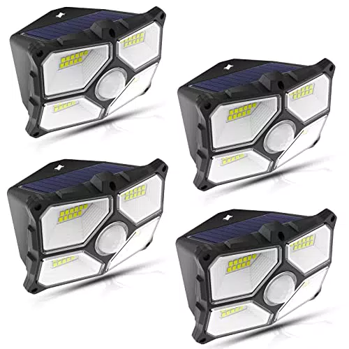 LEDYA Focos Solares con Sensor de Movimiento, IP65 Impermeables para Jardín y Patio