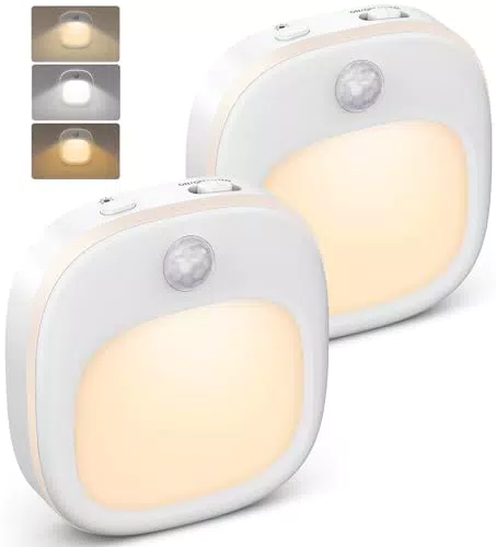 Luz Nocturna con Sensor de Movimiento, 3 Modos y Atenuación Continua, LED Adhesivas