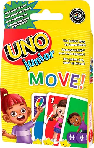 Juego de Cartas UNO Junior Move! Mattel - Tres Niveles de Diversión