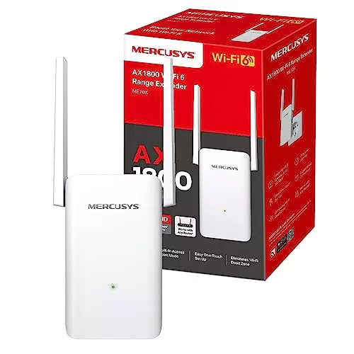 MERCUSYS ME70X - Repetidor WiFi 6 AX1800 Doble Banda con App y WPS