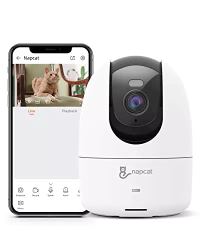 NAPCAT Cámara de Vigilancia WiFi Interior C1 con Detección de Movimiento y Audio Bidireccional