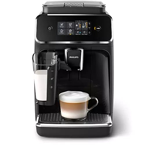 Cafetera Superautomática Philips Serie 2200 - Sistema de Leche LatteGo, 3 Variedades de Café, Pantalla Táctil Intuitiva
