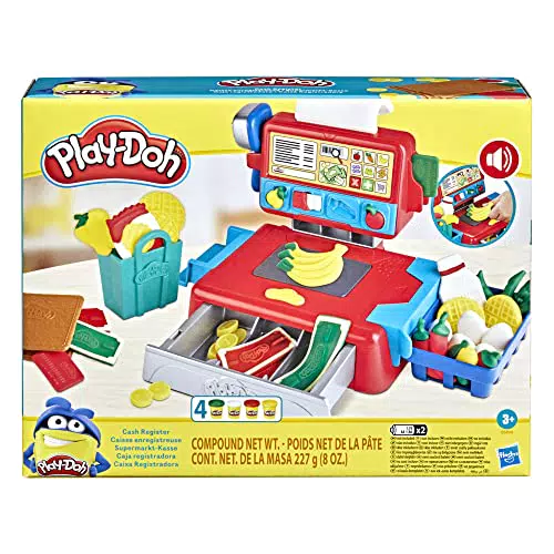 Caja Registradora de Juguete Play-Doh para Niños de 3+ Años con Sonidos Divertidos y Accesorios de Comida