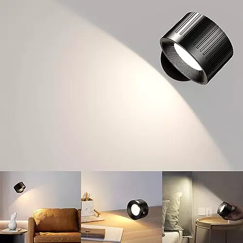 Lámpara LED Recargable con Control Remoto - 3 Temperaturas de Color - 4 Niveles de Brillo - Rotación 360° - Ideal para Dormitorio y Lectura