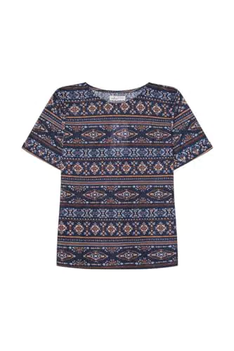 Springfield Camiseta Efecto Lino Estampada para Mujer