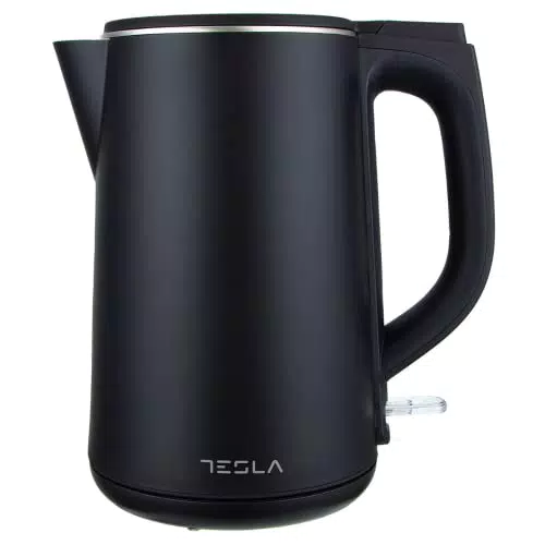 Hervidor eléctrico TESLA KT301BX - Capacidad 1,5L, 1850-2200W, Acero inoxidable y plástico, Protección STRIX - Negro