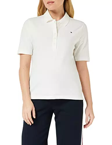 Tommy Hilfiger Mujer Polo de Manga Corta 1985 Pique Polo Regular Fit