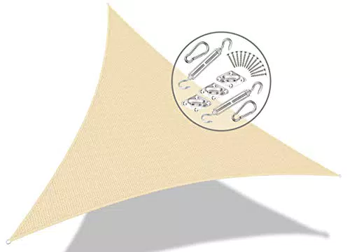 Toldo Vela de Sombra Triangular VOUNOT con Protección UV y Montaje Incluido