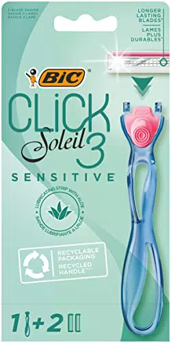 BIC Click 3 Soleil Sensitive - Navaja de afeitar recargable para mujer