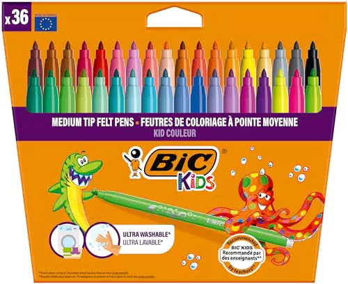 BIC Kids Rotuladores Lavables Punta Media para Actividades Creativas