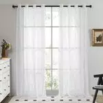 Deconovo Visillo Cortina Transparente para Dormitorio - 140 x 183 cm