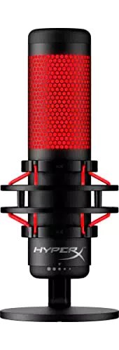 HyperX QuadCast - Micrófono USB de condensador con soporte antivibración y filtro pop