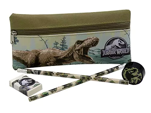 CyP Brands - Set de Papelería Jurassic World con Estuche y Accesorios Escolares