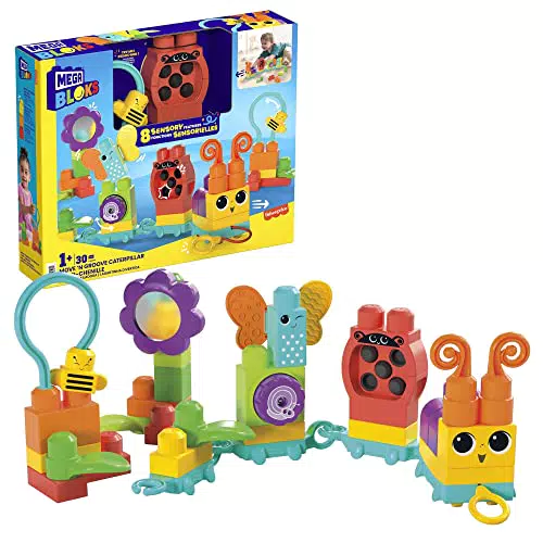 Mattel Mega Bloks Tren Oruga - Juguete sensorial para niños +1 año