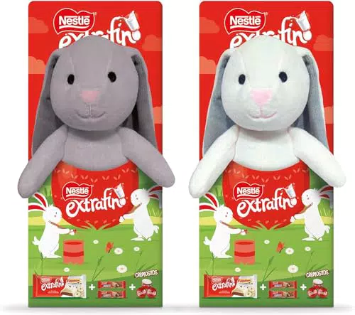 NESTLÉ EXTRAFINO Chocolate con Leche y Peluche Conejo de Pascua