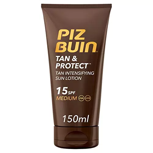 PIZ BUIN Protector Solar Loción SPF15 Tan & Protect, Protección UVA/UVB