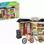 PLAYMOBIL Tienda de Granja Ecológica con Bicicleta y Remolque para Niños 4+