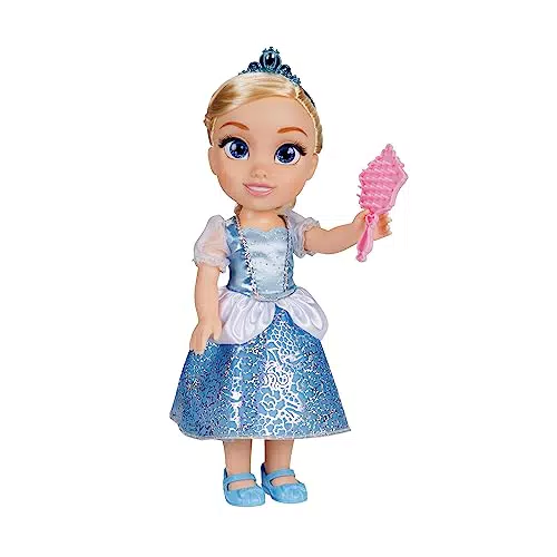Princesas Disney - Muñeca Cenicienta Grande con Vestido y Tiara para Niñas