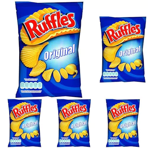 Ruffles Patatas Fritas Originales con Sal - Paquete de 5 unidades