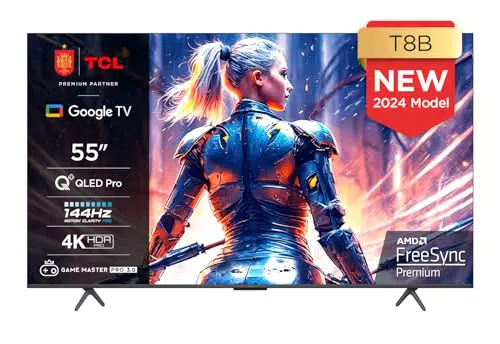 TCL 55T8B Smart TV 55" QLED 4K Ultra HD con Dolby Vision e Google TV