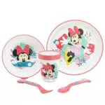 Minnie Mouse Vajilla infantil reutilizable antideslizante con base de silicona