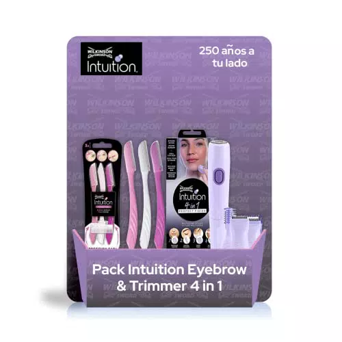 Wilkinson Sword Intuition - Maquinilla 4 en 1 para Rasurado y Recorte Facial