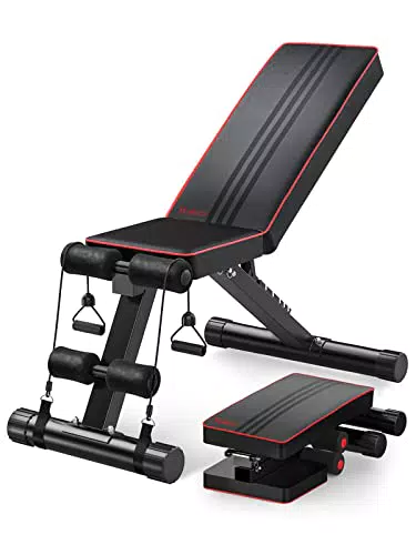 YOLEO Banco de Pesas Ajustable Plegable para Entrenamiento en Casa