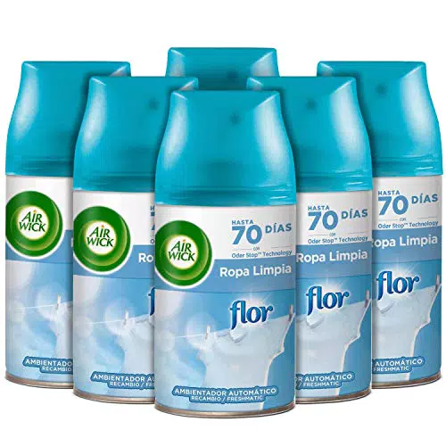 Air Wick Freshmatic Recambios Ambientador Spray Automático Aroma Flor Ropa Limpia