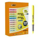 BIC Subrayadores Grip de Punta Biselada - Pack de Alta Calidad