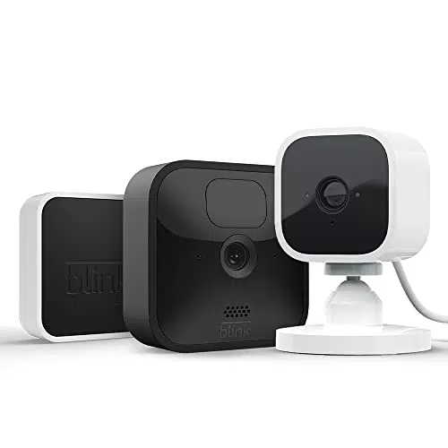 Blink Outdoor - Cámara de seguridad HD inalámbrica resistente a la intemperie con Blink Mini