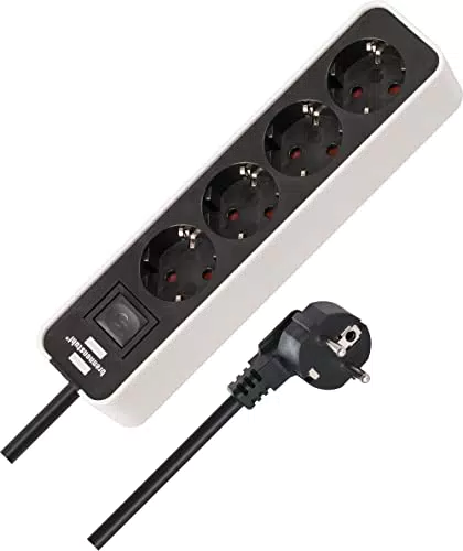 Brennenstuhl Ecolor regleta de enchufes con interruptor y cable de 1,5 m