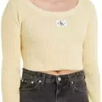 Calvin Klein Jeans Pulóver Off Shoulder Woven Label para Mujer