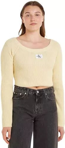 Calvin Klein Jeans Pulóver Off Shoulder Woven Label para Mujer