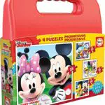 Puzzles Infantiles Minnie Ayudantes Felices - Maleta con Puzzles Progresivos