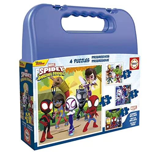 Educa Maleta Spidey - Set de Puzzles Infantiles Progresivos para +3 Años