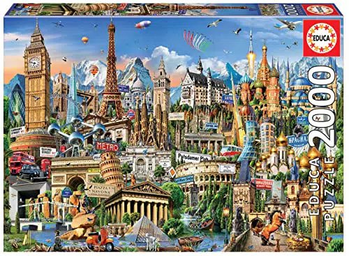 Educa Puzzle Símbolos de Europa con Pegamento Fix Puzzle para Adultos