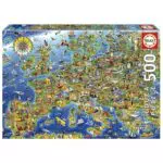 Educa Puzzle Mapa de Europa con Pegamento Fix Puzzle para Adultos
