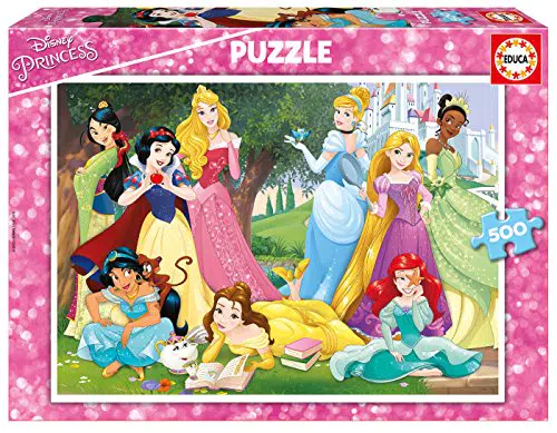 Educa Puzzle Princesas Disney con Pegamento Fix Puzzle - 46 x 34 cm