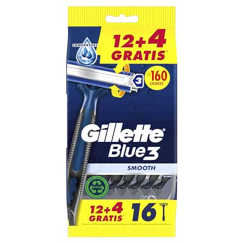 Gillette Blue3 Smooth - Maquinillas desechables para hombre con tres hojas