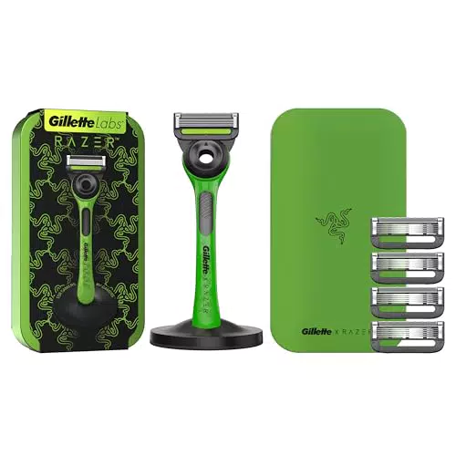 Gillette Labs Razer Maquinilla de Afeitar con Barra Exfoliante y Base Magnética