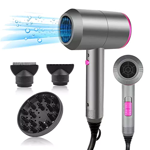 HappyGoo Secador de pelo iónico profesional con boquilla y 3 temperaturas