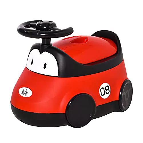HOMCOM Orinal para Bebé 6-36 Meses, Entrenamiento Portátil en Forma de Automóvil