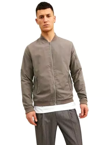 Jack and Jones Hombre Chaqueta College Ligera Con Cremallera Negro XL