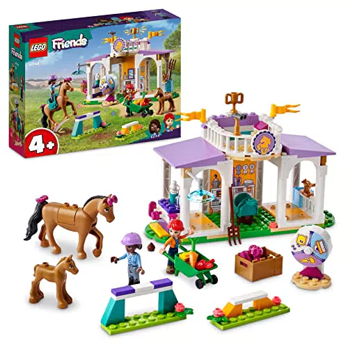 LEGO Friends Clase de Equitación con Mini Muñecas Aliya y Mia - Juego de Veterinaria