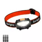 Linterna Frontal LED IPX4 Impermeable 140 Lúmenes, 3 Modos de Iluminación