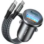 LISEN Cargador de Coche Rápido 54W con Cable USB-C para iPhone y Samsung